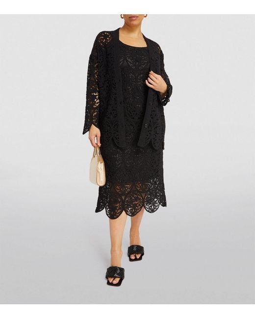 Marina Rinaldi Black Knitted Lace Cardigan