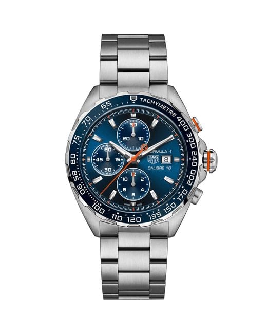 Tag Heuer Blue Stainless Steel Formula 1 Chronograph Watch 44mm for men