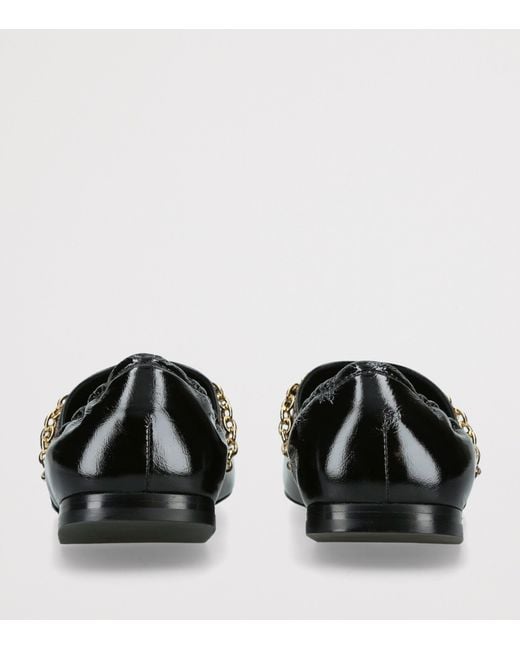 Roger Vivier Black Patent Leather Embellished Ballet Flats