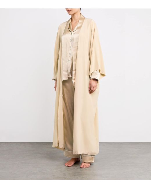 Olivia Von Halle Natural Silk Queenie Long Robe