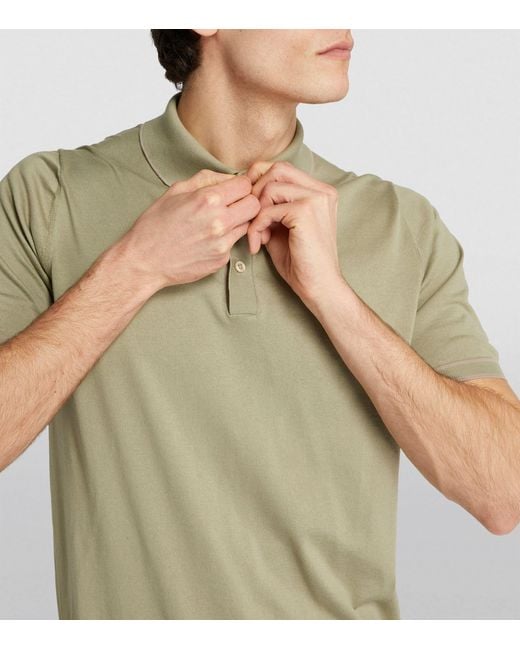 FIORONI CASHMERE Green Cotton Polo Shirt for men