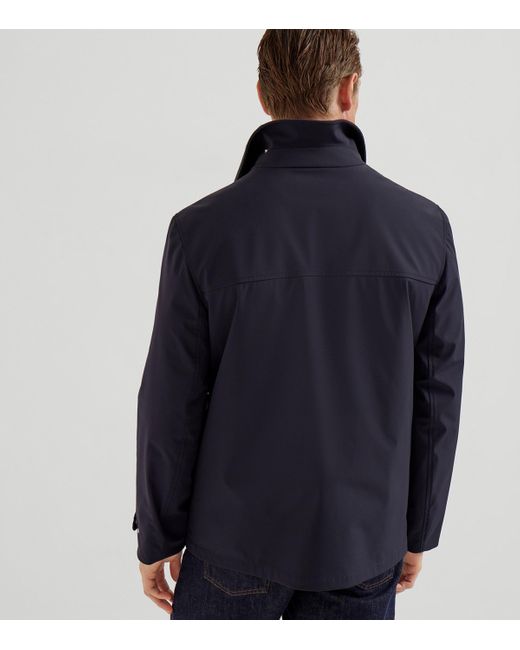 Brunello Cucinelli Blue Water-Resistant Field Jacket for men