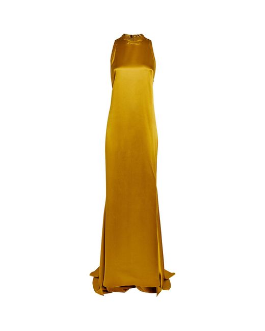 Max Mara Yellow Silk Slip Maxi Dress