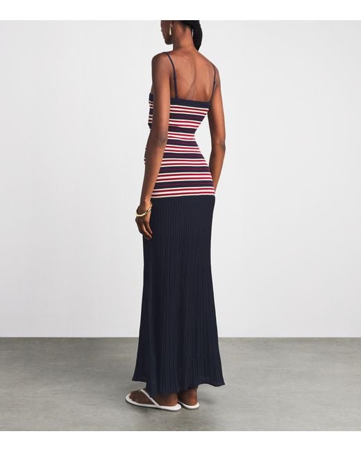Faithfull The Brand Blue Doris Knitted Maxi Dress