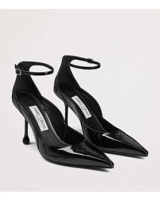 Jimmy Choo Black Quinci 95 Patent Leather Pumps
