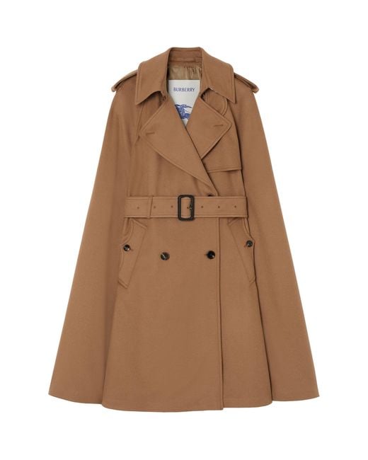Burberry Brown Cashmere Belmont Trench Cape
