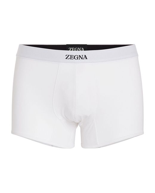 Zegna White Logo Trunks for men