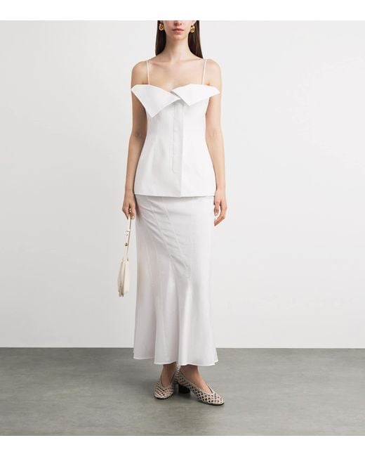FFORME White Cotton Folded Eilwen Top
