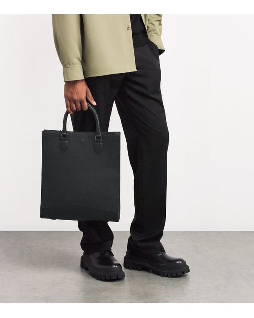 Harrods Black Saffiano Leather Tote Bag for men