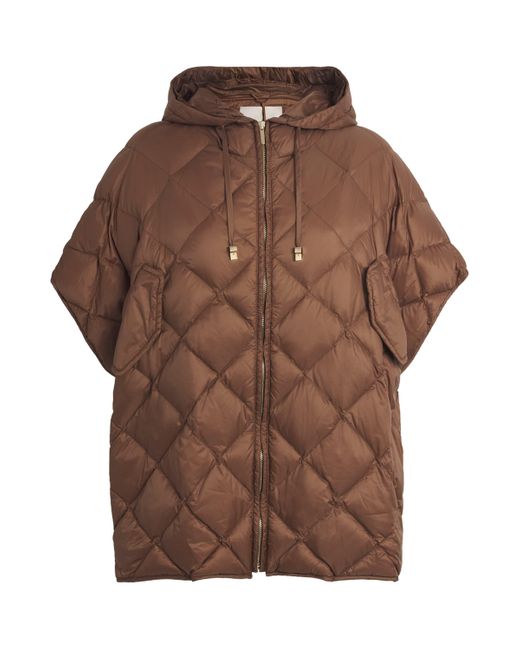 Max Mara Brown Down The Cube Quilted Jacket