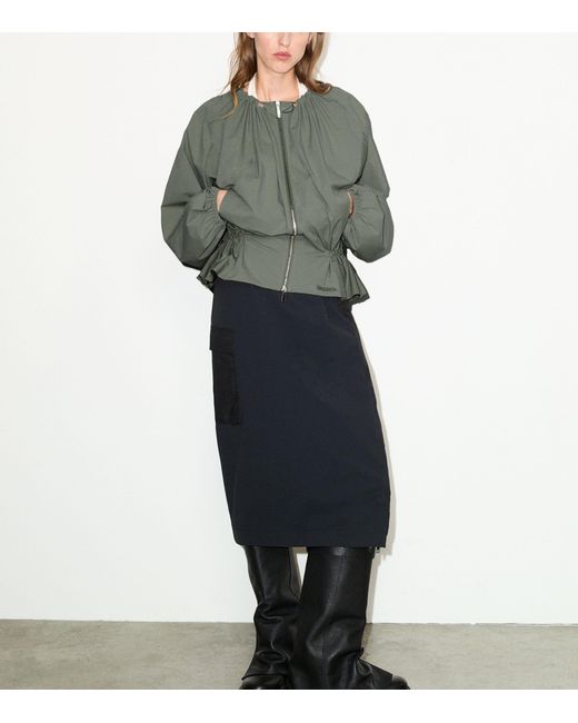 MAX&Co. Blue Technical Jersey Midi Skirt