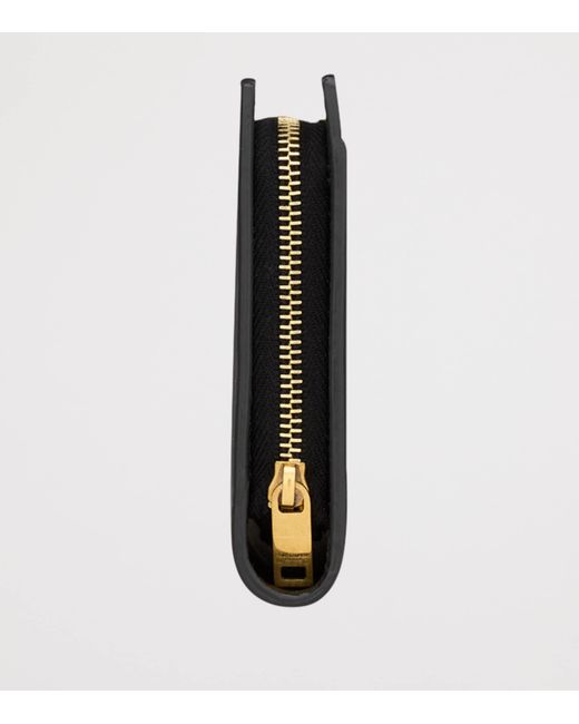 Saint Laurent Black Large Leather Zip-Around Wallet for men
