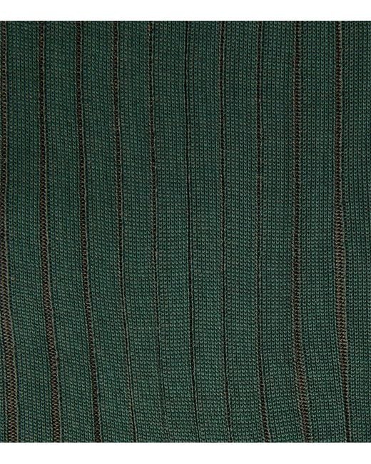 Falke Green Cotton-Blend Shadow Socks for men