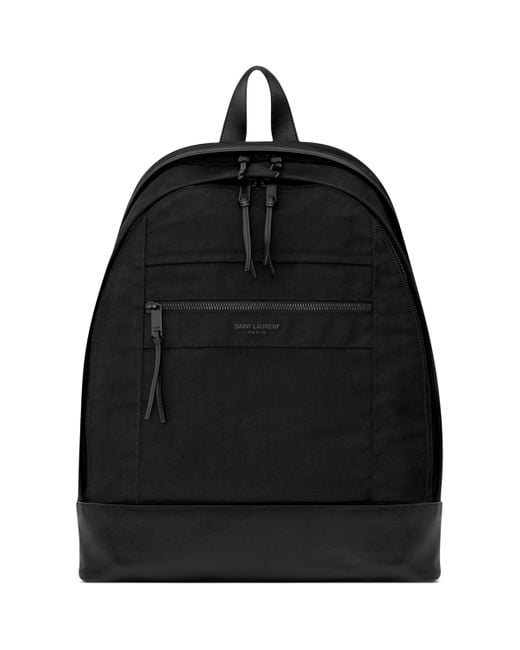 Saint Laurent Black Canvas City Backpack