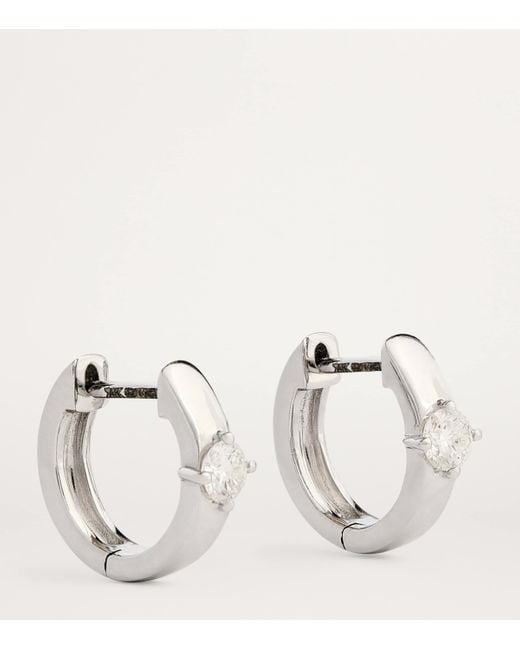 Anita Ko White And Diamond Huggie Earrings