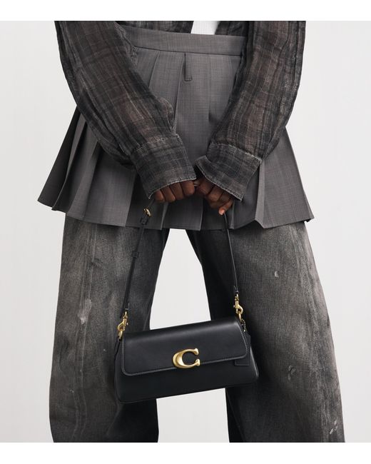 COACH Black Leather Jet Shoulder Bag