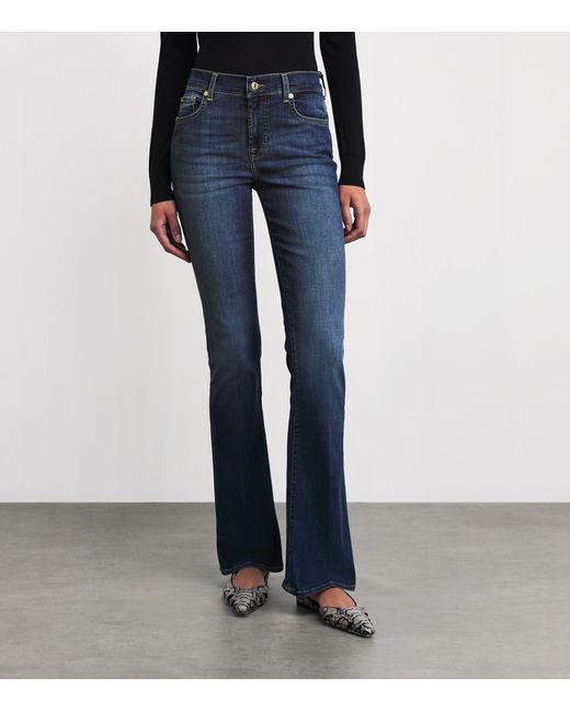 7 For All Mankind Blue Bair Mid-Rise Bootcut Jeans