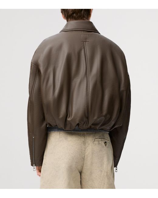 Loewe Brown Nappa Lambskin Biker Jacket