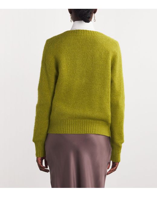 Weekend by Maxmara Green Alpaca-Blend V-Neck Sweater