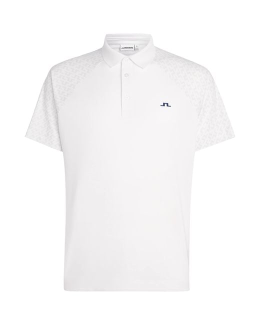 J.Lindeberg White Technical Tucker Polo Shirt for men