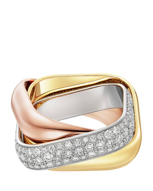 Cartier Metallic And Diamond Trinity Ring