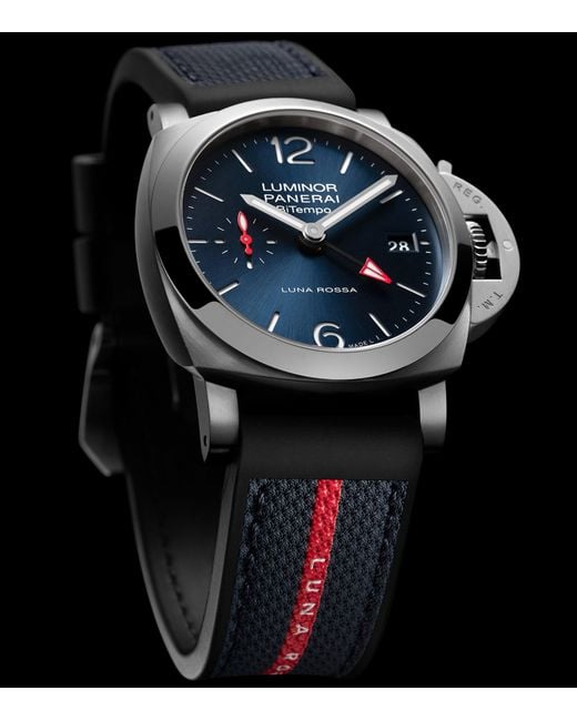 Panerai Blue Stainless Steel Luminor Quaranta Bitempo Luna Rossa Watch for men