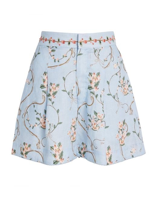 Agua Bendita Blue Linen Maratea Navegante Shorts