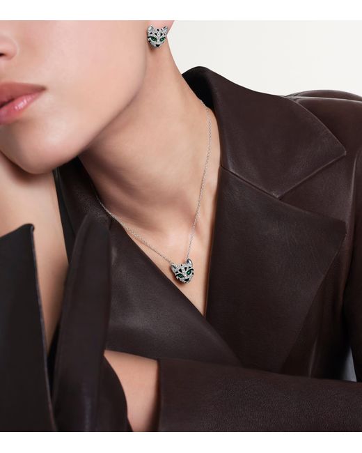 Boucheron Metallic Diamond And Emerald Fuzzy, The Leopard Cat Earrings
