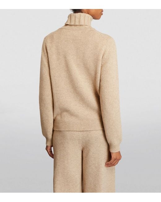 Harrods Natural Cashmere Rollneck Sweater