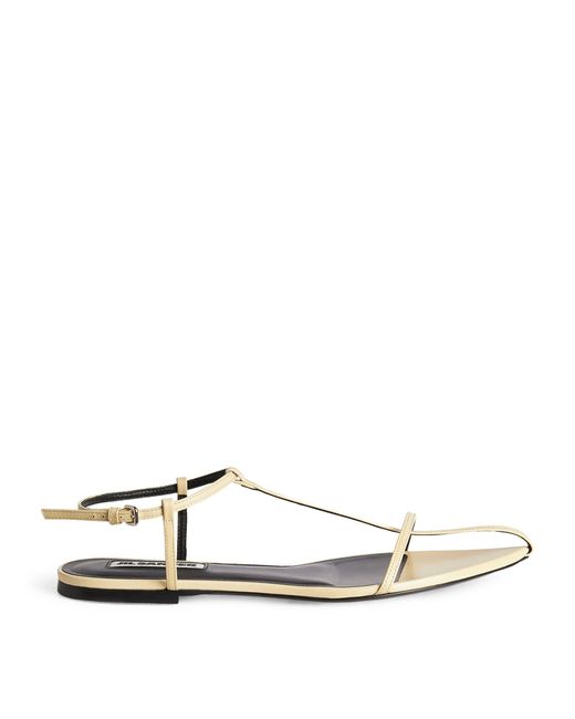 Jil Sander White Leather Pointed Sandals