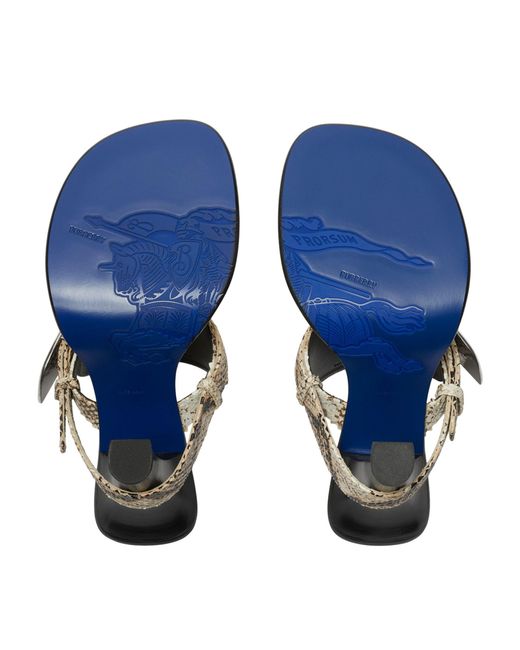 Burberry Metallic Leather Snakeskin-effect Bay Sandals 105
