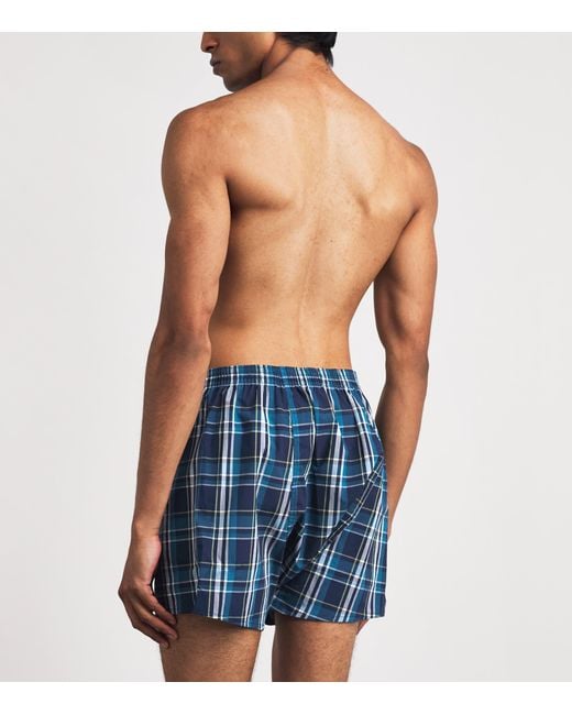 Derek Rose Blue Cotton Boxer Shorts for men