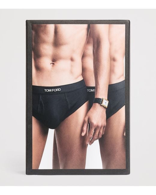 Tom Ford Gray Stretch-Cotton Logo Briefs for men