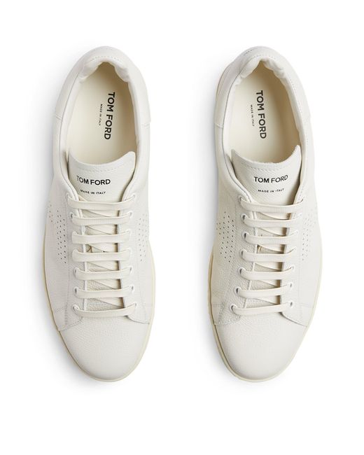 Tom Ford White Leather Warwick Sneakers for men