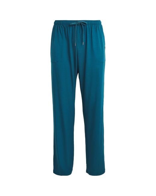Derek Rose Blue Basel Lounge Trousers for men