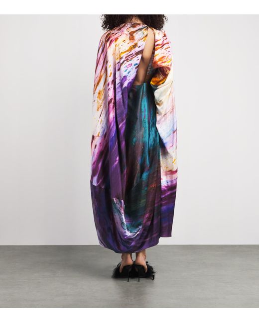 Roksanda Purple Silk Robina Kaftan Maxi Dress