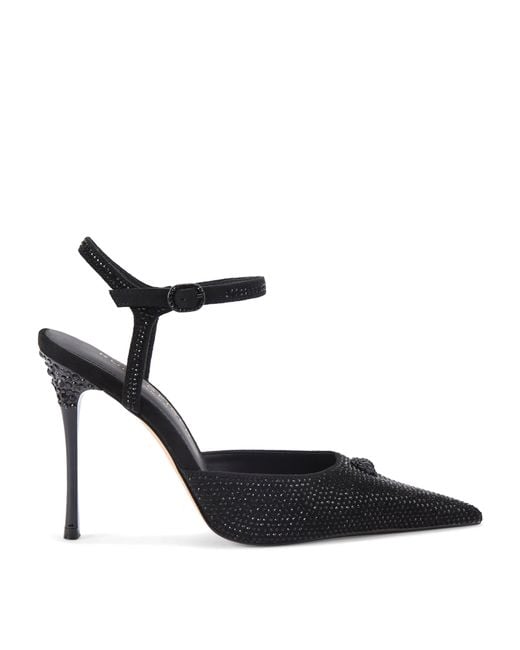 Kurt Geiger Black Embellished Ankle Strap Heels 105