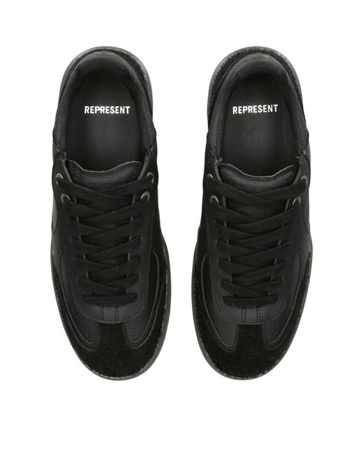 Represent Black Leather Virtus Sneakers for men