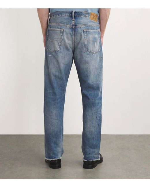Polo Ralph Lauren Blue Distressed Straight Jeans for men