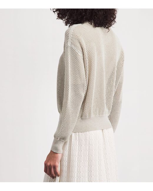 Fabiana Filippi White Sequinned Bomber Jacket