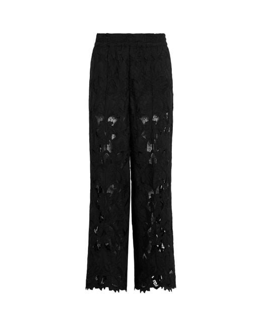 AllSaints Black Charli Embroidered Trousers