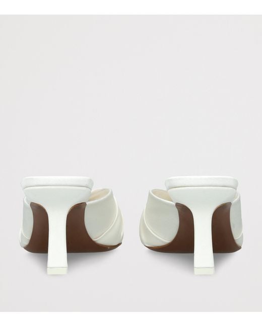Neous White Satin Geminga Heeled Mules 65