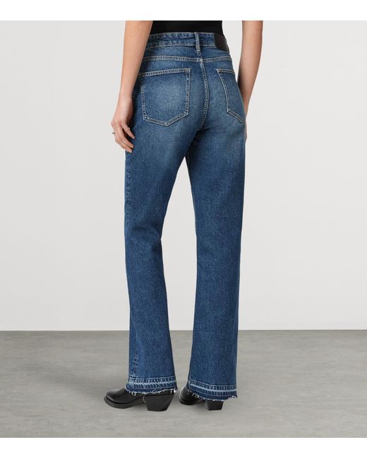 AllSaints Blue Bootcut Fable Mid-Rise Jeans