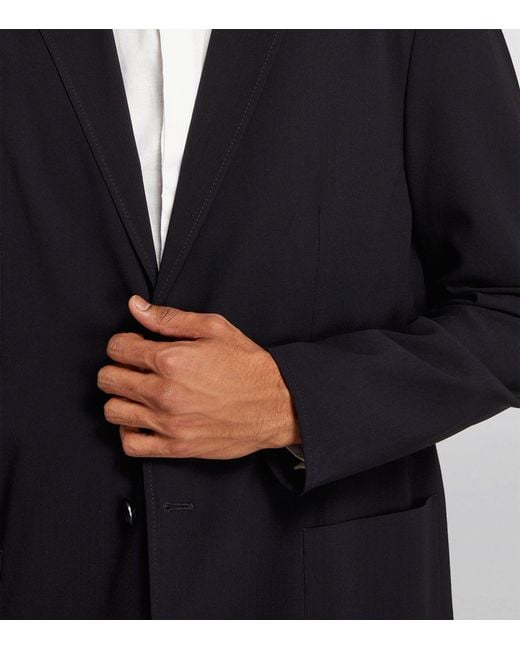Giorgio Armani Blue Virgin Wool Single-breasted Blazer for men