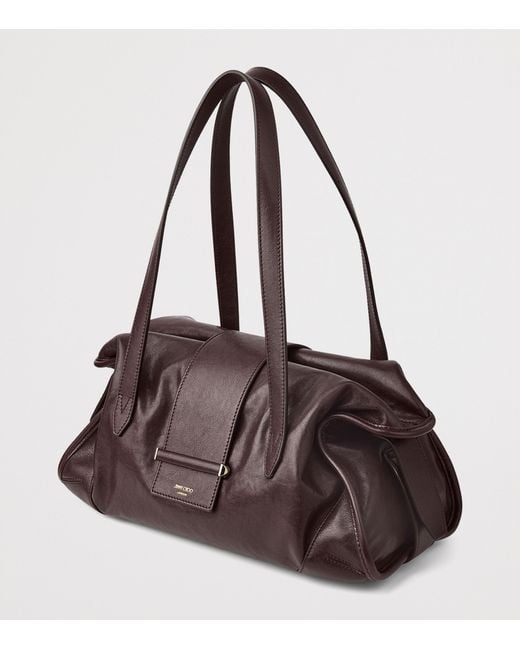 Jimmy Choo Brown Leather Bar Holdall Bag