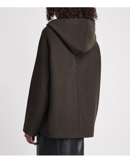 Khaite Brown Virgin Wool Zip-Up Hoodie