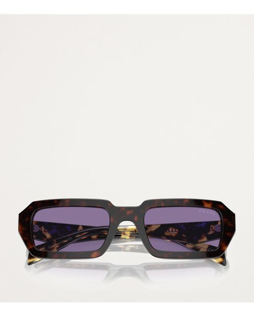 Prada Purple Acetate Rectangular Sunglasses