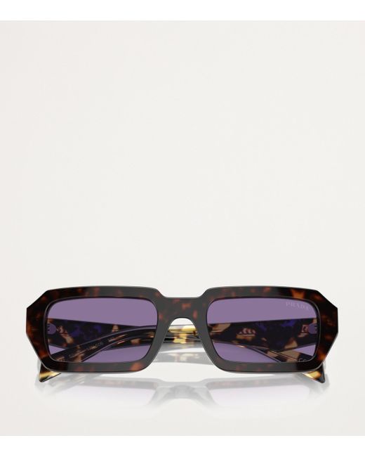 Prada Purple Acetate Rectangular Sunglasses