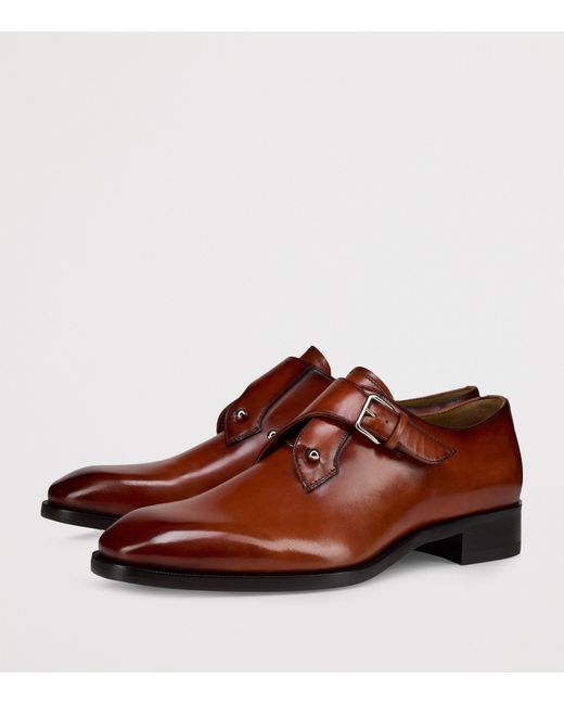 Christian Louboutin Brown Chambelimonk Leather Monk Shoes for men