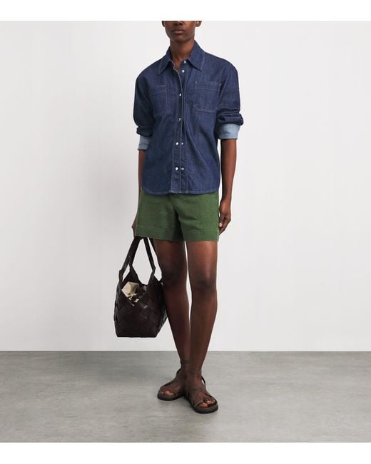 7 For All Mankind Blue Utility Denim Shirt